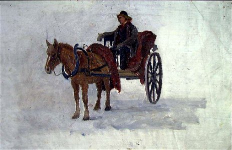 Frederik Collett - Man with Horse and Cart - NG.M.03078 - National Museum of Art, Architecture and Design