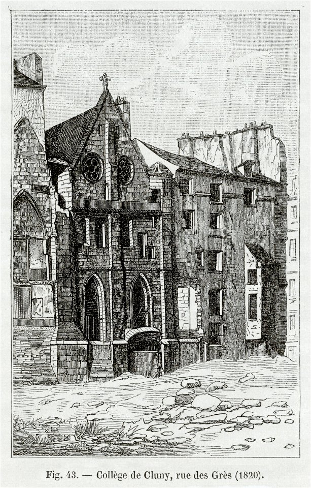 Collège de Cluny, rue des Grès, 1820