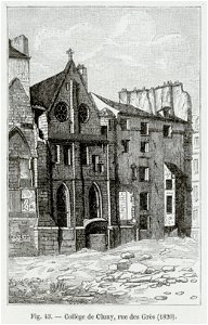 Collège de Cluny, rue des Grès, 1820