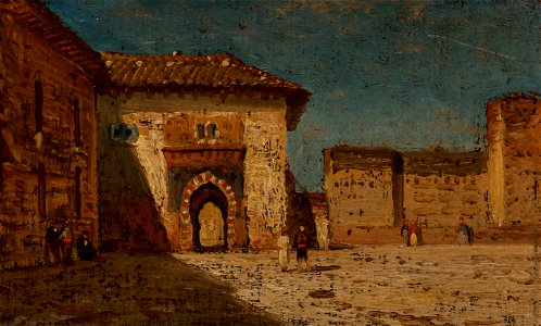 The Archway by Samuel Colman, oil on panel