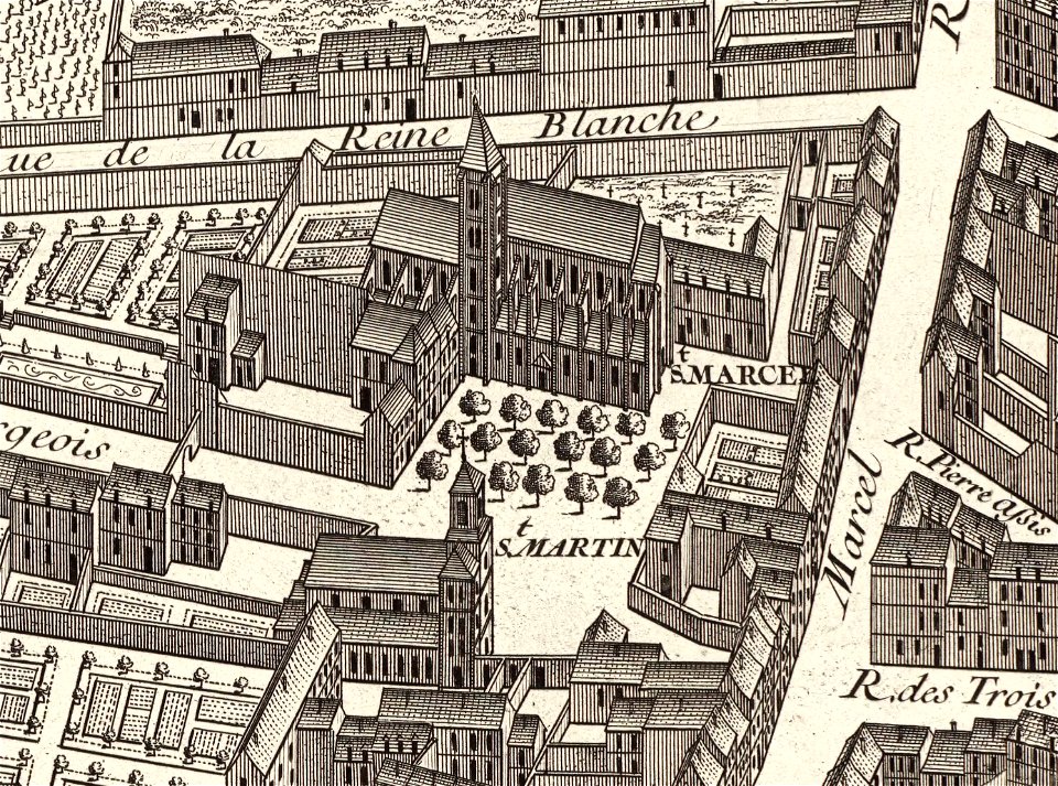 Collégiale Saint-Marcel, Plan de Turgot 03 - David Rumsey