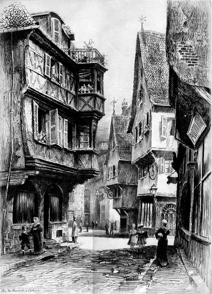 COLMAR - rue des Marchands vers le Kaufhaus