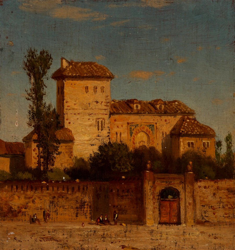 Mosque by Samuel Colman, oil on panel