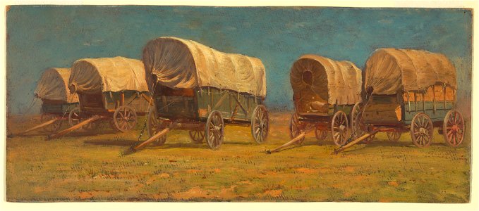 `Drawing, Study, Covered Wagons, possibly 1871 (CH 18369111)