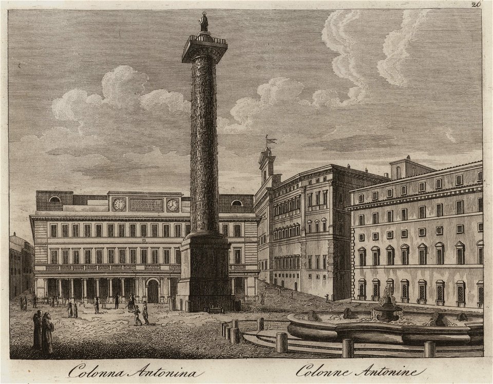 Colonna Antonina - Li Monumenti Piú Celebri Di Roma Antica E Moderna Disegnati Da Vero Ed Incisi Dai Migliori Artisti Rome Presso Po - 1850