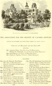 Colored Orphan Asylum, New York City, Valentine's Manual