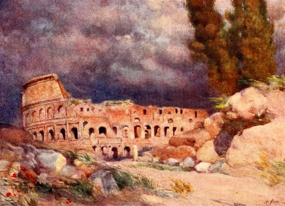 Colosseaum in a storm by Alberto Pisa (1905)
