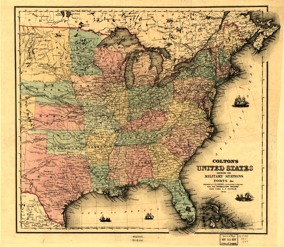 Colton's United States shewing the military stations, forts, &c LOC ...