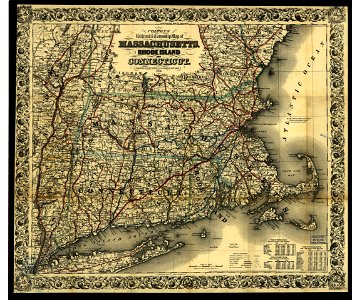 Colton's railroad & township map of Massachusetts, Rhode Island, and Connecticut. LOC gm70002894