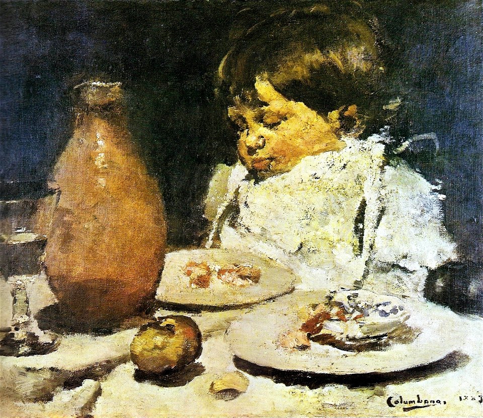 Columbano Bordalo Pinheiro - Refeição Interrompida