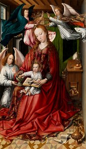 Colyn de Coter - Virgin and Child Crowned by Angels - 1933.1039 - Art Institute of Chicago. Free illustration for personal and commercial use.
