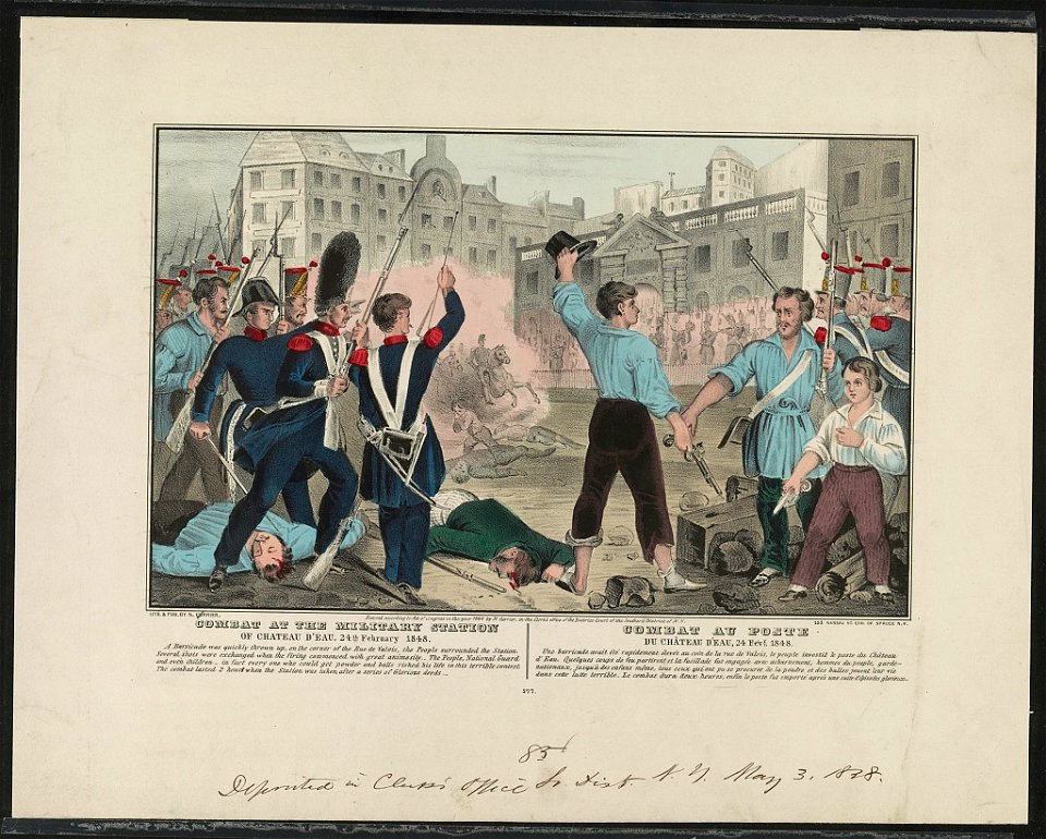 Combat at the military station- Of Chateau d' Eau, 24th February 1848 - combat au poste- Du Château d' Eau, 24 Févr. 1848 LCCN90716191