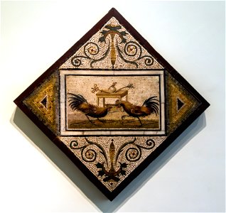 Combat de coqs Pompei mosaic NAMNaples sn