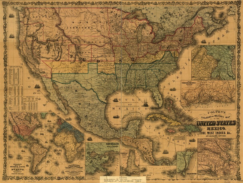 Colton's rail-road and military map of the United States, Mexico, the West Indies, etc. LOC gm71000834