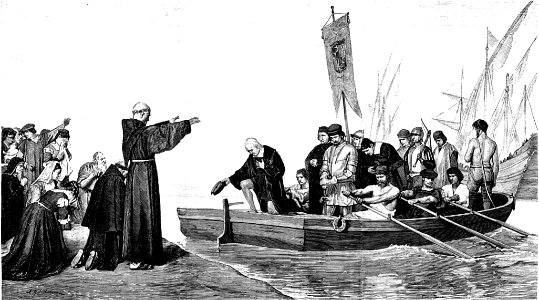 Colón en el Puerto de Palos