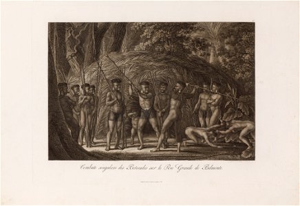 Combats singuliers des Botocudes sur le Rio Grande de Belmonte, da Coleção Brasiliana Iconográfica