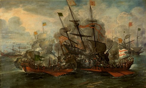 Combate naval, por Juan de la Corte