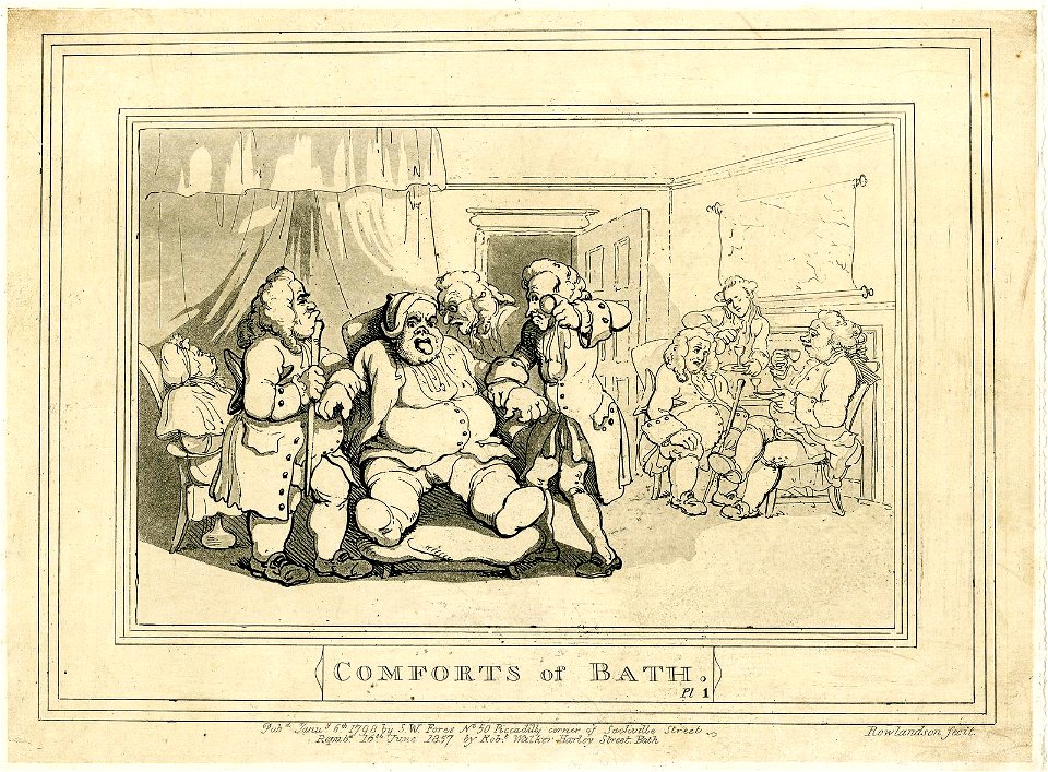 Comforts of Bath. Plate 1. (BM 1871,0812.3563)