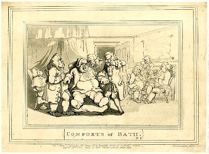 Comforts of Bath. Plate 1. (BM 1871,0812.3563)