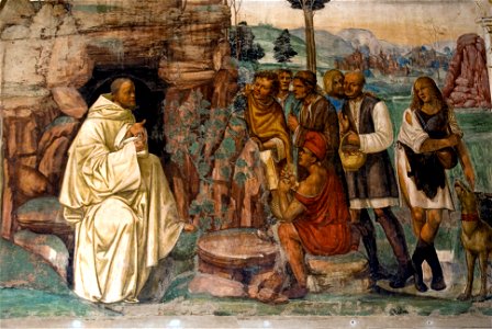 Come benedetto ammaestra nella santa dottrina i contadini che lo visitavano