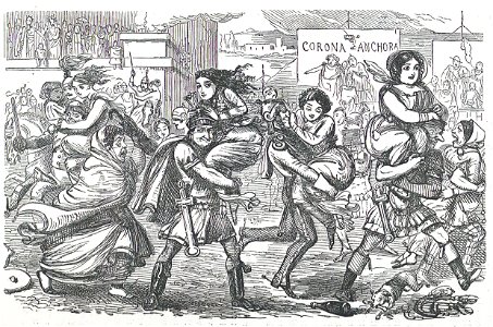 Comic History of Rome p 010 The Romans walking off with the Sabine Women