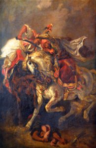 Combat du giaour et du pacha-Eugene Delacroix