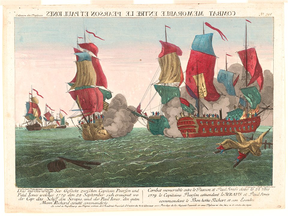 Combat memorable entre le Pearson et Paul Jones - Richard Paton pinxit ; gravé par Balth. Frederic Loizel. LCCN89712610