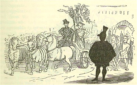 Comic History of Rome p 083 Patrician looking very black at the Triumph of the General