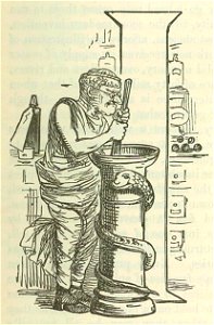 Comic History of Rome p 129 Initial I Aesculapius