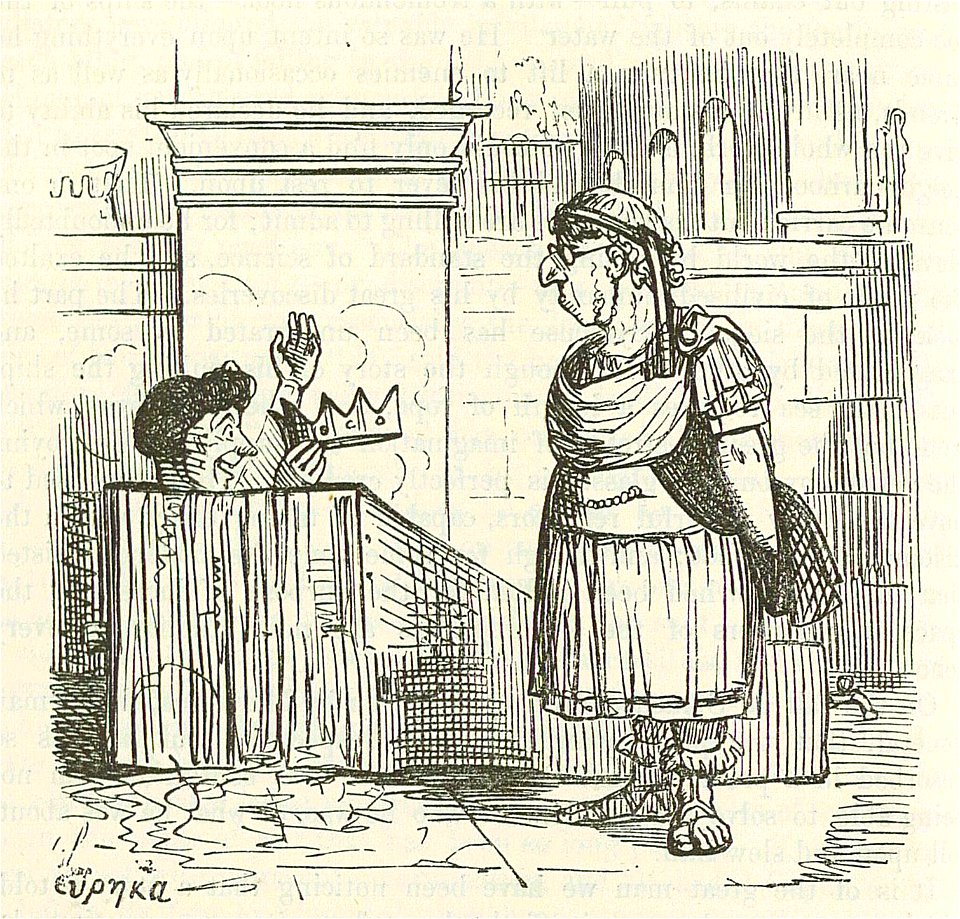 Comic History of Rome p 186 Archimedes taking a Warm Bath