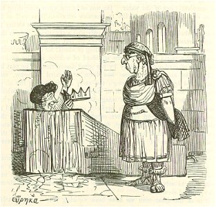 Comic History of Rome p 186 Archimedes taking a Warm Bath