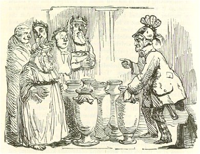 Comic History of Rome p 200 Hannibal requesting the Cretan Priests to become his Bankers