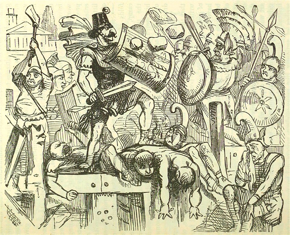 Comic History of Rome p 049 Horatius Cocles Defending the Bridge
