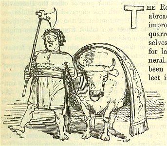 Comic History of Rome p 073 Roman Bull and Priest of the Period