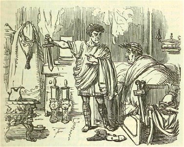 Comic History of Rome p 103 Titus threatening Pomponius