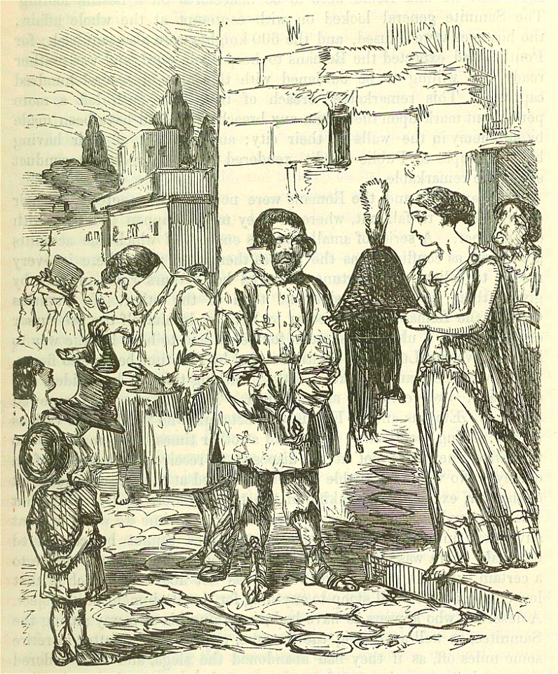Comic History of Rome p 119 The Romans clothed by the Inhabitants of Capua