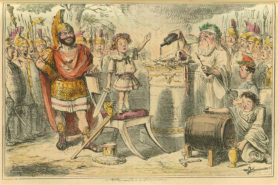 Comic History of Rome Table 06 Hannibal whilst even yet a child swears eternal hatred to the Romans