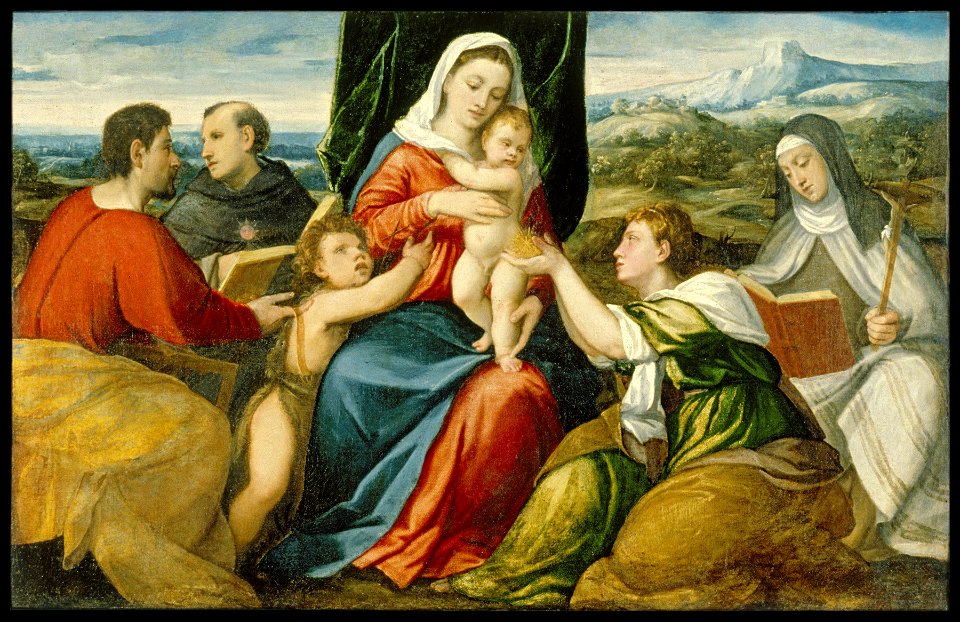 Bonifazio de' Pitati - Madonna and Child with Saints - Walters 37579