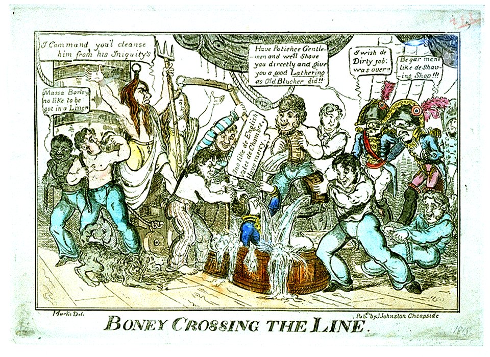 Boney crossing the Line (caricature) RMG PW3969