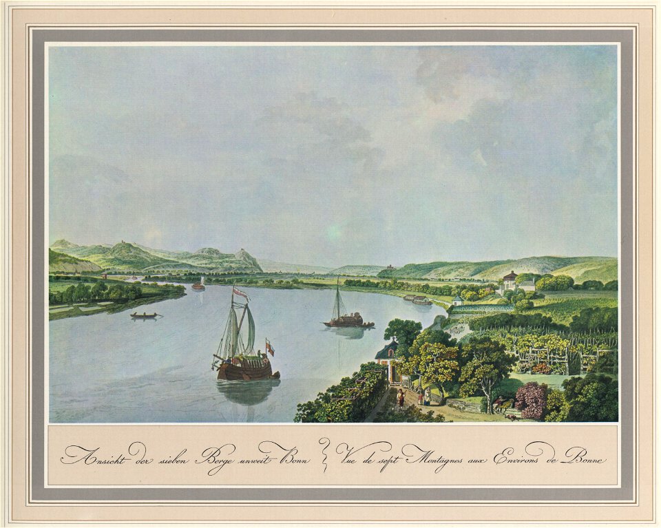Bonn Siebengebirge und Rheinlauf von Poppelsdorf aus Johann Andreas Ziegler