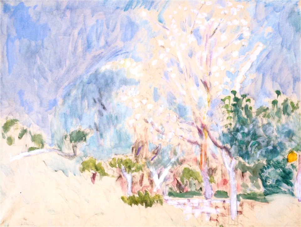 Pierre Bonnard Landscape of Cannet, White Trees 1940