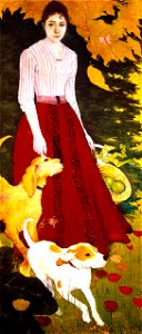 Andrée Bonnard with her Dogs