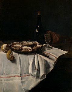 François Bonvin - Still Life with Oyster - 1976.90 - Yale University Art Gallery. Free illustration for personal and commercial use.