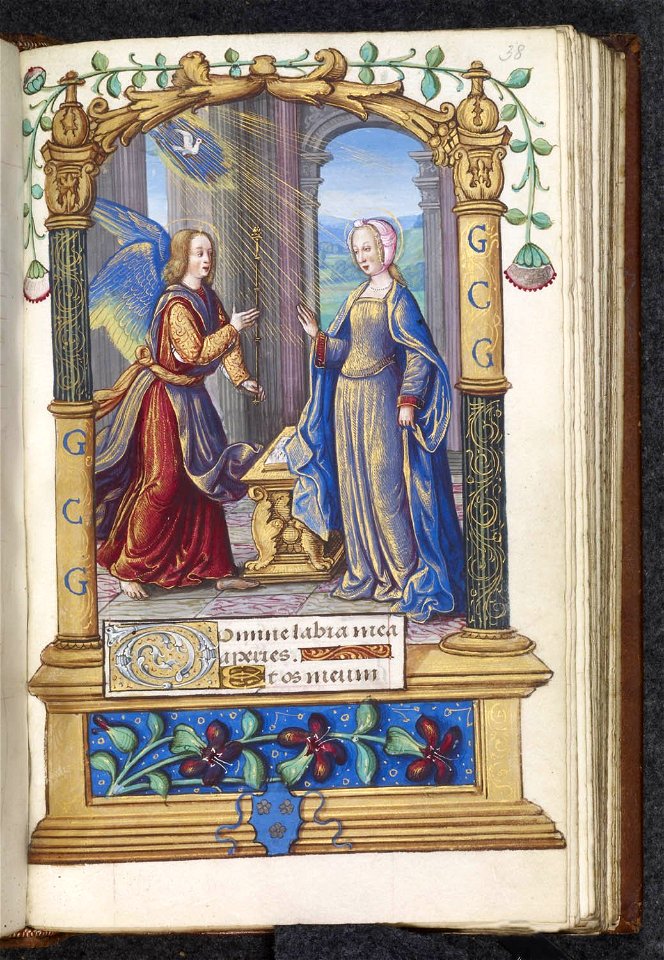 Book of Hours, Use of Rome - BL Harley 2969 f38 (Annunciation)