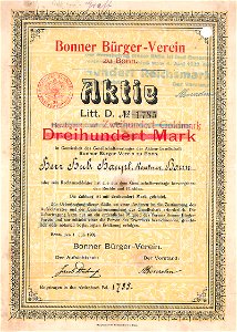 Bonner Bürger-Verein 300 Mk 1908