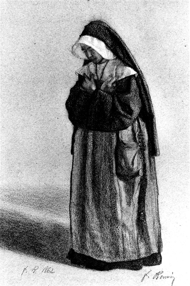 François Bonvin - Nun Standing in Attitude of Prayer - Walters 371355