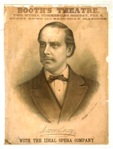 Booth's Theatre, two weeks, commencing Monday, Feb. 6, every ev'ng and Saturday matinee with the ideal opera company LCCN2014635916. Free illustration for personal and commercial use.