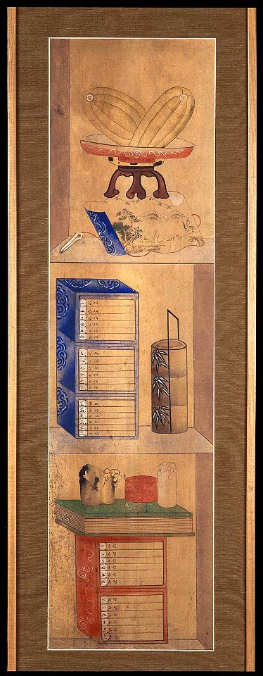 Bookshelf (Chaekgado), 19th century, Joseon dynasty, MFAB 1984.824a-d (1 of 4)