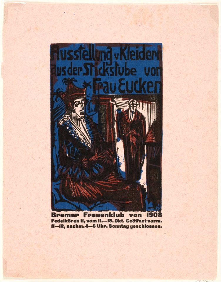 Booklet Cover Sheet, Katalog der Ausstellung von Kleidern aus der Stickstube von Frau Eucken, Bremen - (Catalogue for Exhibition of Clothing from Mrs. Eucken's Embroidery Studio, Bremen), 1916 (CH 18676557)