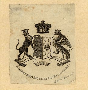 Bookplate-Elizabeth Duchess of Beaufort